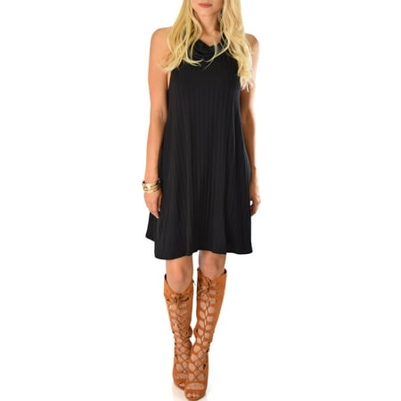 Stone Dress Clip - Lyss Loo Groove Thing Ribbed Cowl Neck Shift Dress