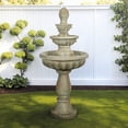 thumbnail image 2 of Hamiedun 42.5" H Traditional Outdoor Water Fountain with Pineapple Finial – Classic Garden Décor with Flowing Cascade and Antique Stone Finish for Patios, Lawns, and Courtyards, 2 of 5