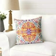 thumbnail image 5 of Orange Blue Ethnic Boho Pillow Covers 20x20 in Bohemian Carpet Cream Coral Floral Decorative Couch Pillow Cases with Zipper Set of 2 Home Decor for Living Room Bedroom Bed Cushion Outdoor, 5 of 6