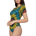 thumbnail image 2 of Naloa Sunflowers Women's Short-Sleeved Onesie, One-Piece Swimsuit for Parties, dates, clubs - Medium, 2 of 9