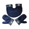 thumbnail image 2 of 3 piezas de guantes de pareja, guantes interconectados, guantes de felpa, mitones de invierno térmicos azul oscuro, 2 of 6
