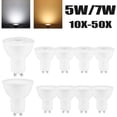 thumbnail image 1 of 10/80x bombillas LED GU10 5W Focos de 7W bombillas de luz blanca fría y blanca cálida; 10-50x bombillas LED GU10 5W 8W bombillas blanco cálido/blanco frío focos punto de luz, 1 of 5