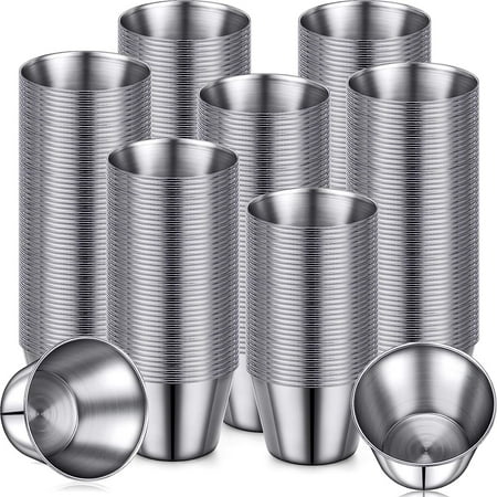 

500 Pcs Metal Sauce Cups Individual Salsa Cups Metal Ramekins 2.5 oz Dipping Sauce Cups Stainless Steel Sauce Cups Bulk Salsa Bowl Round Condiment Cups