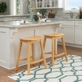 thumbnail image 2 of Linon Condal 26" Backless Wood Saddle Counter Stool, Set of 2, Natural, 2 of 9