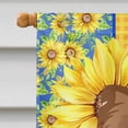 thumbnail image 3 of Summer Sunflowers Longhaired Chocolate and Tan Chihuahua Flag Canvas House Size, 3 of 5