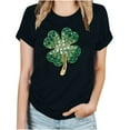 thumbnail image 2 of Todays Clearance Sale! Pitauce Women's St Patrick's Day Shirt Four Leaf Clover Printed T-Shirt Crewneck Short Sleeve Tops Casual Loose Basic Summer Tunic Tops Blouses, 2 of 4