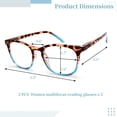 thumbnail image 4 of 2 PCS Multifocus Reading Glasses for Women, Progressive Ladies Glasses Near and Far Blue Light Blocking Computer Readers, Tortoise for 3 Ft, 2.00x, 4 of 5