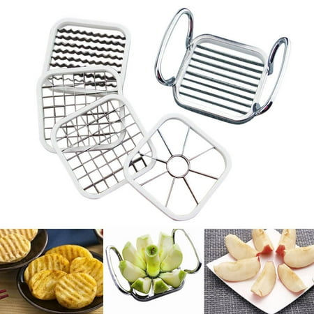 

Liveday 5pcs Stainless Steel Apple Cutter Vegetable Fruit Shredders Potato Chips Cutter Manual Strip