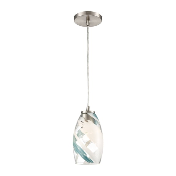 Elk Home 5-Inch Wide Turbulence Pendant, Contemporary, Satin Nickel