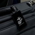 thumbnail image 4 of Marine Corps USMC Semper Fidelis White Black Logo Officially Licensed Rectangle Leather Luggage Card Suitcase Carry-On ID Tag, 4 of 8