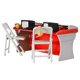 thumbnail image 2 of Juego de mesa de comentarista rojo y gris para figuras de acción de lucha libre, 2 of 2