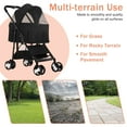 thumbnail image 6 of CL.HPAHKL 3 in 1 Dog Stroller For Medium Small Dogs Cats, 4 Wheels Folding Cat Stroller Pet Stroller with Removable Carrier, Portable Dog Cat Cage Jogger Stroller with Storage Lightweight for Travel, 6 of 7