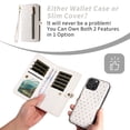 thumbnail image 5 of Asuwish Phone Case for iPhone 16 Pro Max 6.9 in Zipper Wallet Detachable Cell Cover with Tempered Glass Screen Protector Crossbody Lanyard Strap Bling Glitter Flip Card Holder Slot Women Girls White, 5 of 8