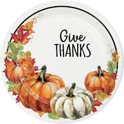 Way to Celebrate Give Thanks Thanksgiving Paper Plates, 8 ct