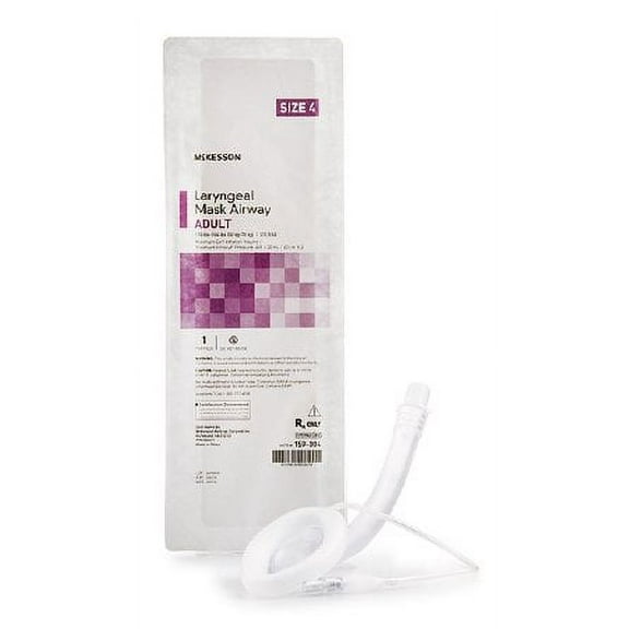 Mckesson Laryngeal Mask Adult User Size 4 Clear PVC Sterile Disposable, 1 Each - 159-004