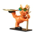 thumbnail image 3 of Esquirla Statue Animal Sculpture Desk Storage Tray Art Crafts Entryway Key Holder Jewelry Earrings Tray for Bedroom Table Desk , Orange, 3 of 7