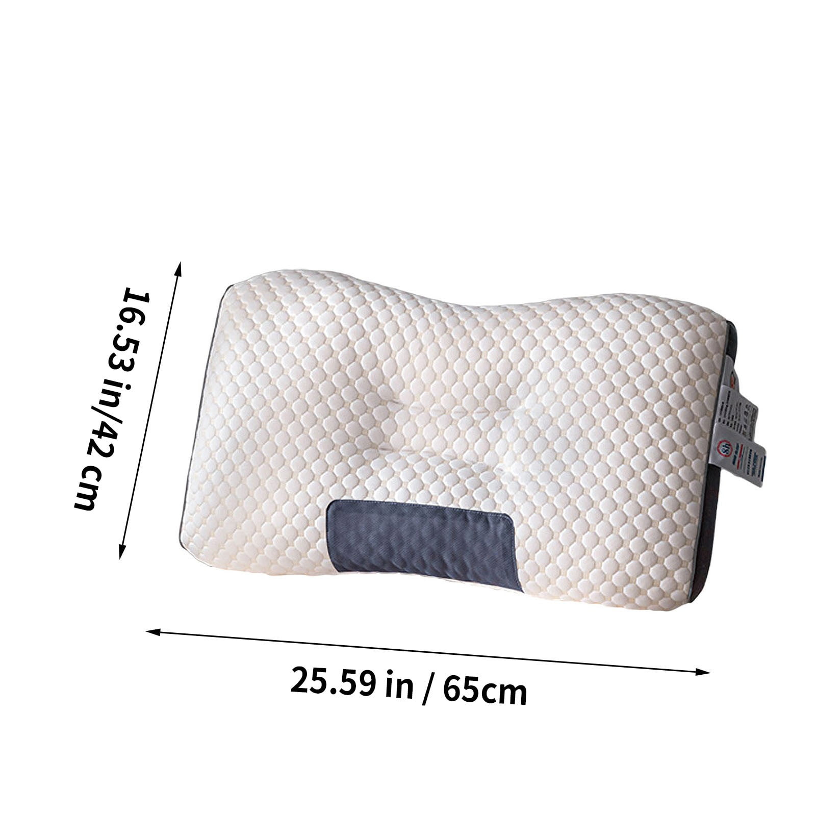 potrochi Cervical Support Pillow for Neck, Shoulder, and Back Pain Relief, Ergonomic Orthopedic Contour, for Back and Side Sleepers, 3D SPA Massage Pillow, Knitted Cotton Pillow Bedding