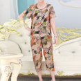 thumbnail image 1 of Ensembles de Pyjama pour Femmes 2 Pcs, Ensemble Estival Deux Pièces pour Femmes à Manches Courtes et Col Rond, Ensemble de Pyjama avec Hauts Imprimés et Pantalons, 1 of 3