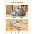 thumbnail image 2 of Sofá infantil 2 en 1 VEVOR, plegable y suave, con reposabrazos, sillón reclinable, talla M, gris, 2 of 9