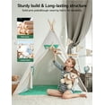 thumbnail image 5 of Besrey Kid Teepee Play Tent with String Lights & Thickened Mat,Kids Indoor Outdoor Playhuose Tent,Green, 5 of 7