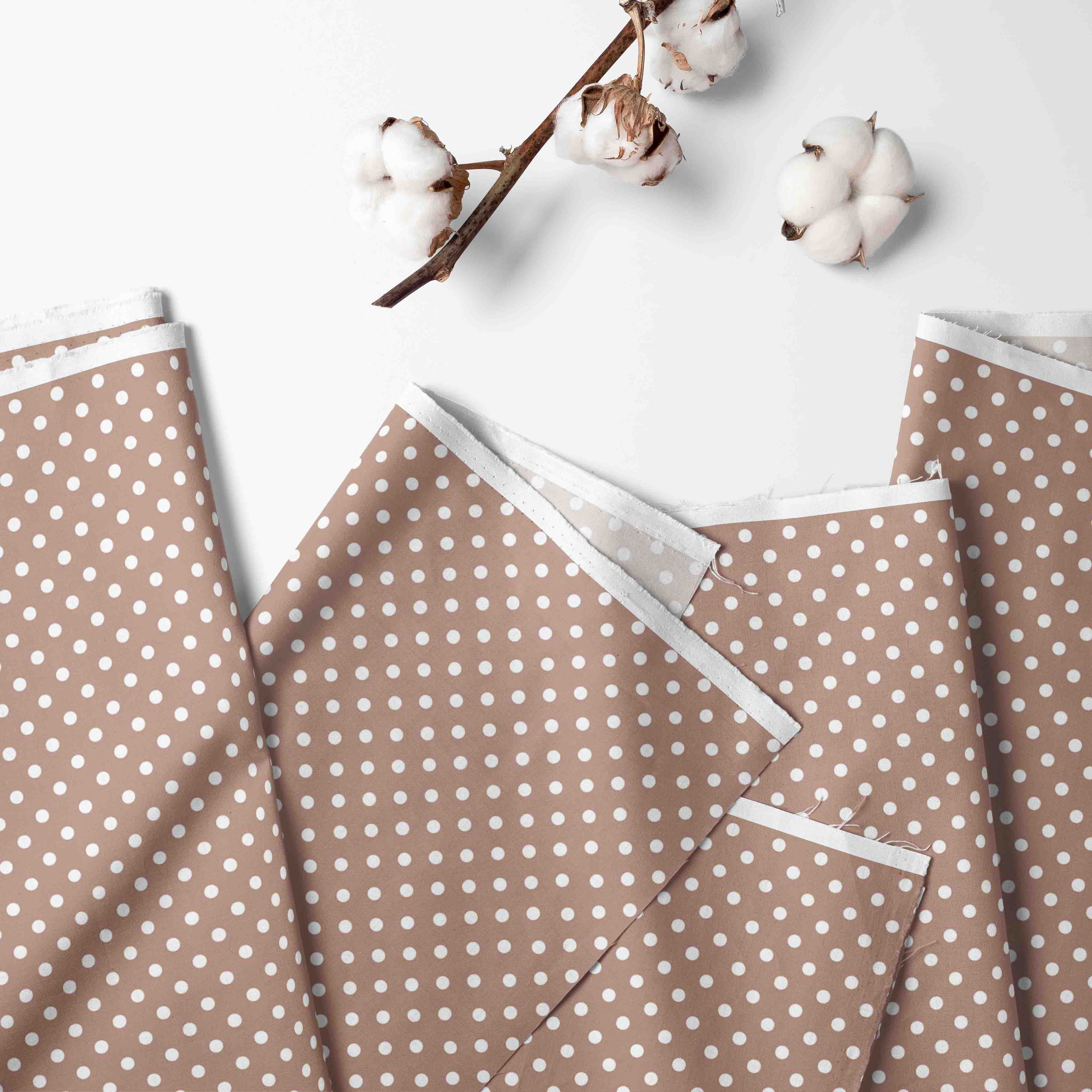 Crib or Toddler Bed Fitted Sheet 100% Cotton Percale, Beige Pin Dots