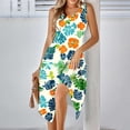 thumbnail image 2 of Una Línea Vestidos de Verano para las Mujeres 2025 Impresión Bolsillos Vestido de Camiseta, Cuello Redondo Vestido de Playa sin Mangas, 2 of 8