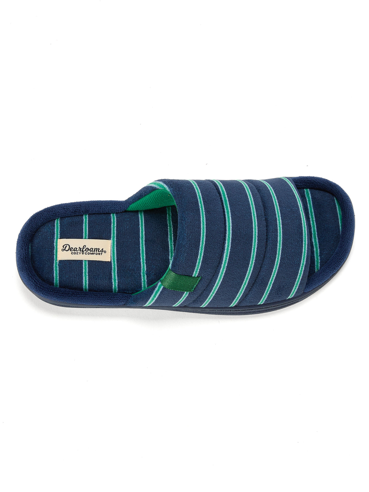 Dearfoams Cozy Comfort Men's Striped Slide Slippers