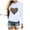 White, variant on Ladies Tops Long Sleeve Valentine's Day Casual Long Sleeve O Neck Leopard Print Heart-shaped Top