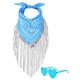 thumbnail image 1 of Bandana de Flecos JIANGLAI con Lente de Sol en Forma de Corazón Azul, 1 of 8