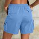 thumbnail image 4 of Pantalones Elásticos de Cintura para las Mujeres de Moda Casual Pantalones Cortos de Color Sólido con Cremallera de Bolsillo Dibujo Cómodo, 4 of 6