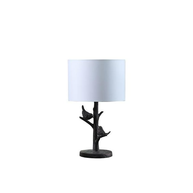 ORE International HBL2621 18 in. Sparrow Birds On A Tree Bronze Polyresin Table Lamp