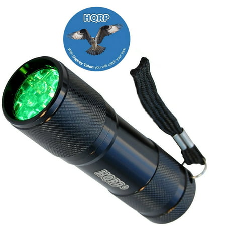 HQRP Powerful Green Light Flashlight with 9 LEDs for Night Hunting / Spot Rattlesnake + HQRP (Best Led Flashlight For Hunting)