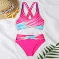 thumbnail image 4 of Gubotare Bikinis Sets for Women Women High Waisted High Cut Bikini Set Triangle Two Piece Swimsuits (Hot Pink,M), 4 of 5