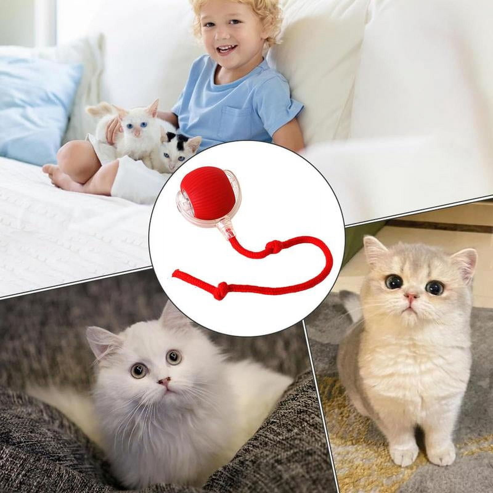 Electric Cat Toy Ball, Rechargeable dog ball toy, Interactive Cat Teaser Toy, Automatic Rolling Ball Toy, Gift for Pets, Pet Supplies, Dog & Cat Accessories, Valentine's Day Gift