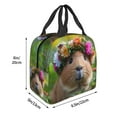 thumbnail image 3 of Fotbe Flower Crown Guinea Pig Bolsa Térmica con Estampado y Forro de Aluminio Grueso Bolsa de Almuerzo con Bolsillo Frontal para Hombres y Mujeres, Ideal para Trabajo, Escuela, 3 of 8