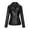 Black, variant on Jacenvly 2024 Blazers for Women Lapels Long Sleeve Cropped Leather Jacket Zipper Pocket Solid Cardigan Coat Soft Comfort Fashion Refined Slimming Blouse