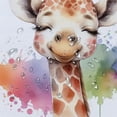 thumbnail image 5 of JEUXUS Durable and Washable Animal 10 Watercolor Giraffe Waterproof Shower Curtain Multiple Sizes White, 5 of 7
