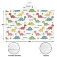 thumbnail image 3 of Wearable Blanket,White Dinosaurs Eggs Names Pattern Hooded Wearable Flannel Blanket for Adults & Teens,Winter Poncho Shawl Wrap Cape Cozy Anti-Pill,60"x80", 3 of 5