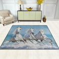 thumbnail image 3 of SKYSONIC Lightweight Soft Area Rugs White Horse Run Gallop in Waves Floor Mat for Kids Playing Room Hardwood Floor Living Room 63x48 inch Nursery Rugs, 3 of 6