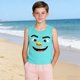 thumbnail image 5 of Camisolas de cuello redondo para niños pequeños y niños a la moda, lindas camisetas con estampado degradado, parte inferior suave sin mangas, camisetas para niñas, 5 of 6