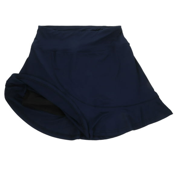 OFFIGAM Women's Navy Fitness Skirt with Built-In Shorts Lining, Comfortable Activewear for Running and Gym Workouts