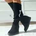 thumbnail image 5 of GHSOHS Cowboy Boots for Women Ankle Boots Extra Wide Calf Boots for Women Black Boots Knee High Boots Knee High Boots Wedge Heel Shoes Rain Boots Dress Shoes Hiking Boots Shoes Combat Boots,Size 36, 5 of 6