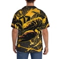 thumbnail image 3 of Gukieu Urban Graffiti Scorpion Illustration Print Men's Short-sleeved Shirts, Button-down Pocket Shirts, T-shirts, Beach Vacation Travel Summer Clothing-X-Large, 3 of 5