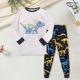 thumbnail image 2 of masbird 2 Piece Pajamas Toddler Kids Boys Girls Pajamas Cars Kids Pj's Long Sleeve Sleepwear Clothes Set Outfits Kids Pajamas(Light Gray,5-6 Y), 2 of 5