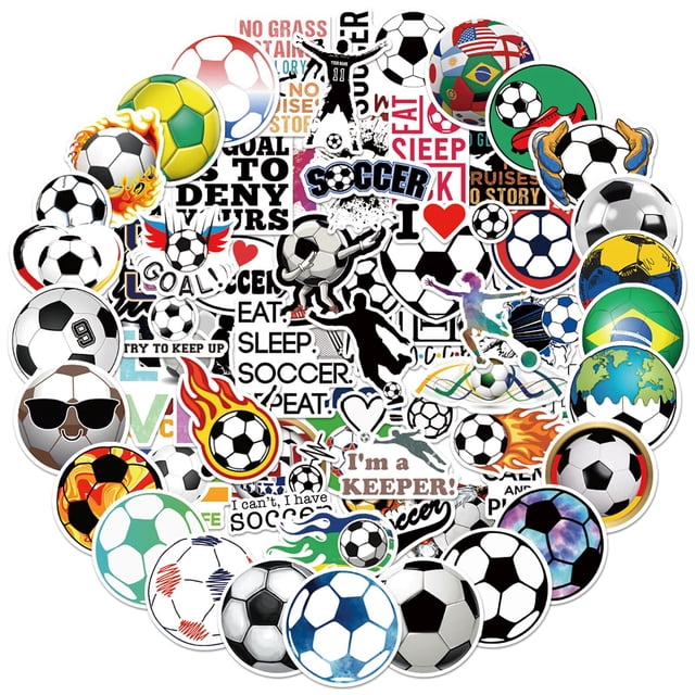 Pegatinas de fútbol Hebraeos, 100 unidades, impermeables para botellas de agua