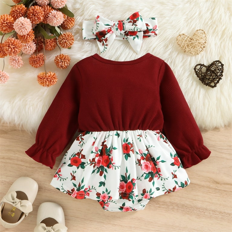 Floral Long Sleeve Romper Dress for Women