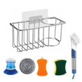 thumbnail image 4 of Piwvid 2-in-1 Sponge Holder for Kitchen Sink, Suction Cup Kitchen Caddy, No Drill Rustproof Sink Organizer for Place Dishwashing Brush Soap and Sponge, 4 of 7