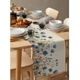 thumbnail image 2 of Table Runner Blue Flower Floral Leaves Table Decoration for Kitchen Dinning Branch Plant Nature Table Decoration for Indoor Outdoor Party Wedding Decor 13x72 Inch, 2 of 7