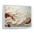 thumbnail image 2 of Designart "Papercut-Style Waves In White And Red" Coastal Waves Floater Framed Wall Decor, 2 of 5