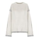 thumbnail image 4 of Suéter de cuello redondo para mujer, informal, liso, tejido, holgado, de manga larga, con cuello redondo, blusa, 4 of 4